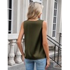 Zeagoo Women’s Silk Satin Camisole Tank Tops V Neck Blouses Work Shirts(Olive Green)