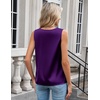 Zeagoo Women’s Silk Satin Camisole Tank Tops V Neck Blouses Work Shirts(Purple)
