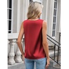 Zeagoo Women’s Silk Satin Camisole Tank Tops V Neck Blouses Work Shirts(Red)