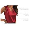 Zeagoo Women’s Silk Satin Camisole Tank Tops V Neck Blouses Work Shirts(Red)