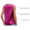 Zeagoo Women’s Silk Satin Camisole Tank Tops V Neck Blouses Work Shirts(Rose Red)