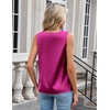 Zeagoo Women’s Silk Satin Camisole Tank Tops V Neck Blouses Work Shirts(Rose Red)
