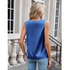 Zeagoo Women’s Silk Satin Camisole Tank Tops V Neck Blouses Work Shirts(Sky Blue)