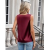 Zeagoo Women’s Silk Satin Camisole Tank Tops V Neck Blouses Work Shirts(Wine Red)
