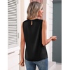 Zeagoo Womens Silk Satin Tank Tops Crew Neck Pleated Camisole Sleeveless Business Work Blouse Dressy Casual Summer Shirt(Black)