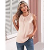 Zeagoo Womens Silk Satin Tank Tops Crew Neck Pleated Camisole Sleeveless Business Work Blouse Dressy Casual Summer Shirt(Khaki)