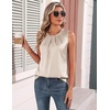 Zeagoo Womens Silk Satin Tank Tops Crew Neck Pleated Camisole Sleeveless Business Work Blouse Dressy Casual Summer Shirt(Light Champagne)