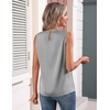 Zeagoo Womens Silk Satin Tank Tops Crew Neck Pleated Camisole Sleeveless Business Work Blouse Dressy Casual Summer Shirt(Light Grey)