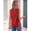 Zeagoo Womens Silk Satin Tank Tops Crew Neck Pleated Camisole Sleeveless Business Work Blouse Dressy Casual Summer Shirt(Wine Red)