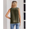 Zeagoo Women’s Silk Satin Tank Tops V Neck Camisoles Sleeveless Blouses(Army Green)
