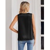 Zeagoo Women’s Silk Satin Tank Tops V Neck Camisoles Sleeveless Blouses(Black)