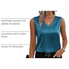 Zeagoo Women’s Silk Satin Tank Tops V Neck Camisoles Sleeveless Blouses(Blue Green)