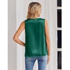 Zeagoo Women’s Silk Satin Tank Tops V Neck Camisoles Sleeveless Blouses(Green)