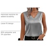 Zeagoo Women’s Silk Satin Tank Tops V Neck Camisoles Sleeveless Blouses(Grey)