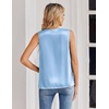 Zeagoo Women’s Silk Satin Tank Tops V Neck Camisoles Sleeveless Blouses(Light Blue)