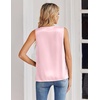 Zeagoo Women’s Silk Satin Tank Tops V Neck Camisoles Sleeveless Blouses(Pink)