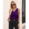 Zeagoo Women’s Silk Satin Tank Tops V Neck Camisoles Sleeveless Blouses(Purple)