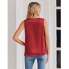 Zeagoo Women’s Silk Satin Tank Tops V Neck Camisoles Sleeveless Blouses(Red)