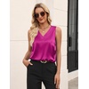 Zeagoo Women’s Silk Satin Tank Tops V Neck Camisoles Sleeveless Blouses(Rose)