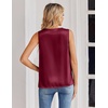 Zeagoo Women’s Silk Satin Tank Tops V Neck Camisoles Sleeveless Blouses(Wine Red)