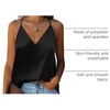 Zeagoo Womens Silk Satin Tank Tops V Neck Sleeveless Blouse Camisole Top(Black)