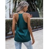 Zeagoo Womens Silk Satin Tank Tops V Neck Sleeveless Blouse Camisole Top(Blue)
