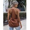 Zeagoo Womens Silk Satin Tank Tops V Neck Sleeveless Blouse Camisole Top(Brown)