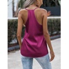 Zeagoo Womens Silk Satin Tank Tops V Neck Sleeveless Blouse Camisole Top(Rose Red)
