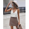 Zeagoo Womens Silk Satin Tank Tops V Neck Sleeveless Blouse Camisole Top(White)
