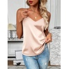 Zeagoo Women’s Silk Satin Tank Tops V Neck Sleeveless Camisole Basic Blouse(2 Pack: Black+champagne)