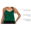 Zeagoo Women’s Silk Satin Tank Tops V Neck Sleeveless Camisole Basic Blouse(2 Pack: Black+green)