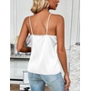 Zeagoo Women’s Silk Satin Tank Tops V Neck Sleeveless Camisole Basic Blouse(2 Pack: Light Gray+white)