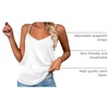 Zeagoo Women’s Silk Satin Tank Tops V Neck Sleeveless Camisole Basic Blouse(2 Pack: Light Gray+white)