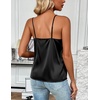 Zeagoo Women’s Silk Satin Tank Tops V Neck Sleeveless Camisole Basic Blouse(2 Pack: White+black)