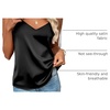 Zeagoo Women’s Silk Satin Tank Tops V Neck Sleeveless Camisole Basic Blouse(2 Pack: White+black)