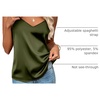 Zeagoo Women’s Silk Satin Tank Tops V Neck Sleeveless Camisole Basic Blouse(Army Green)