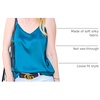 Zeagoo Women’s Silk Satin Tank Tops V Neck Sleeveless Camisole Basic Blouse(Blue Green)