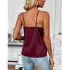 Zeagoo Women’s Silk Satin Tank Tops V Neck Sleeveless Camisole Basic Blouse(Deep Red)