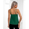 Zeagoo Women’s Silk Satin Tank Tops V Neck Sleeveless Camisole Basic Blouse(Green)