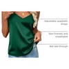 Zeagoo Women’s Silk Satin Tank Tops V Neck Sleeveless Camisole Basic Blouse(Green)