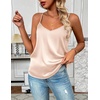 Zeagoo Women’s Silk Satin Tank Tops V Neck Sleeveless Camisole Basic Blouse(Light Champagne)