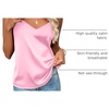 Zeagoo Women’s Silk Satin Tank Tops V Neck Sleeveless Camisole Basic Blouse(Light Pink)