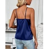 Zeagoo Women’s Silk Satin Tank Tops V Neck Sleeveless Camisole Basic Blouse(Navy Blue)