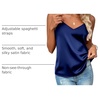 Zeagoo Women’s Silk Satin Tank Tops V Neck Sleeveless Camisole Basic Blouse(Navy Blue)