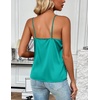 Zeagoo Women’s Silk Satin Tank Tops V Neck Sleeveless Camisole Basic Blouse(Peacock Blue)