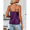 Zeagoo Women’s Silk Satin Tank Tops V Neck Sleeveless Camisole Basic Blouse(Purple)