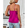 Zeagoo Women’s Silk Satin Tank Tops V Neck Sleeveless Camisole Basic Blouse(Rose)