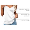 Zeagoo Women’s Silk Satin Tank Tops V Neck Sleeveless Camisole Basic Blouse(White)