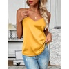 Zeagoo Women’s Silk Satin Tank Tops V Neck Sleeveless Camisole Basic Blouse(Yellow)