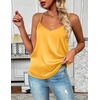 Zeagoo Women’s Silk Satin Tank Tops V Neck Sleeveless Camisole Basic Blouse(Yellow)